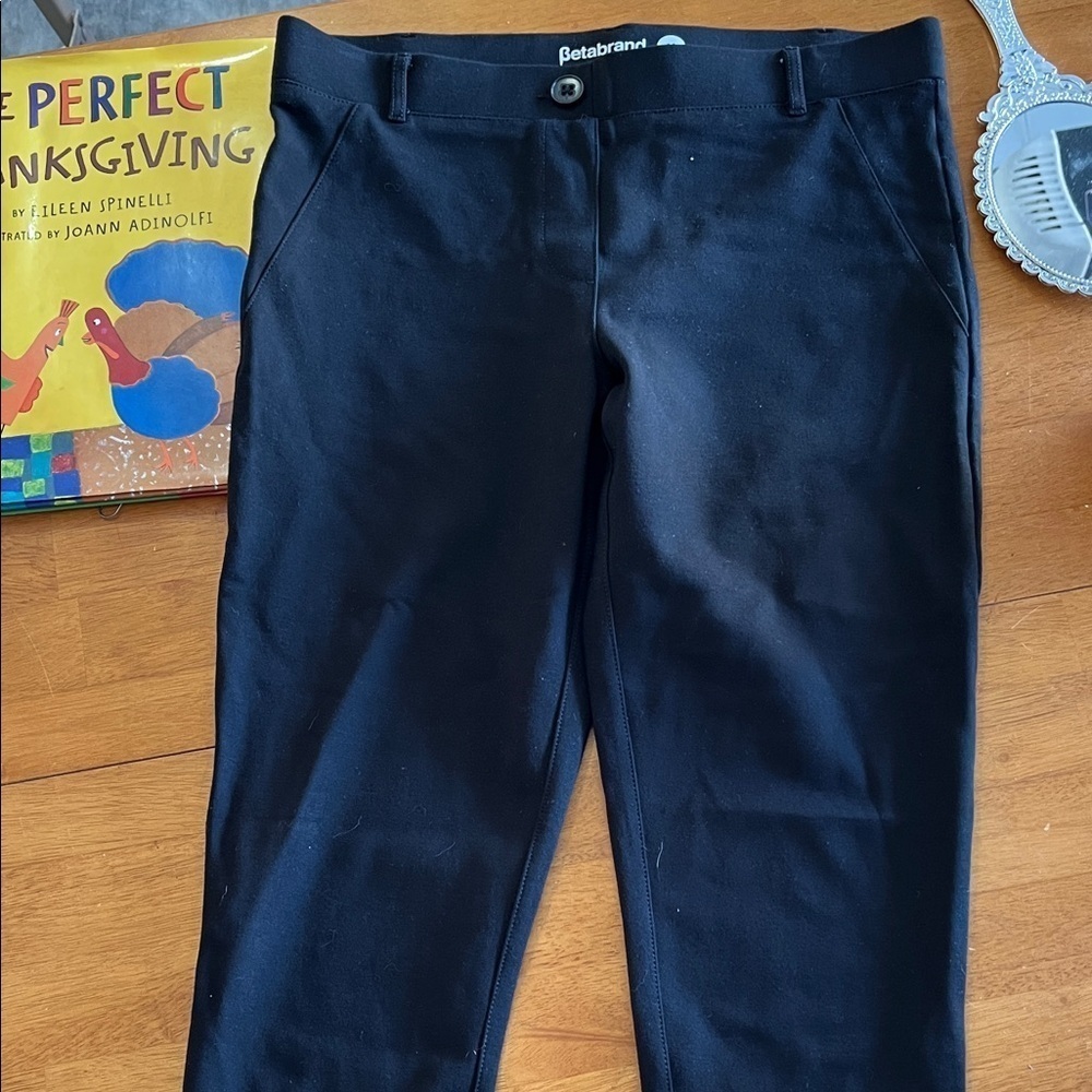 Betabrand Midnight Black Skinny Trousers Size M